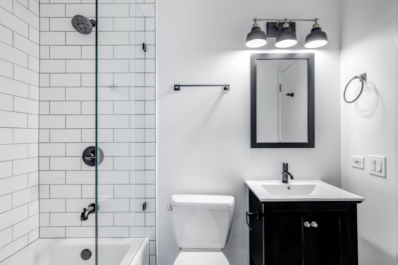Contemporary Bathroom with Black Fixtures